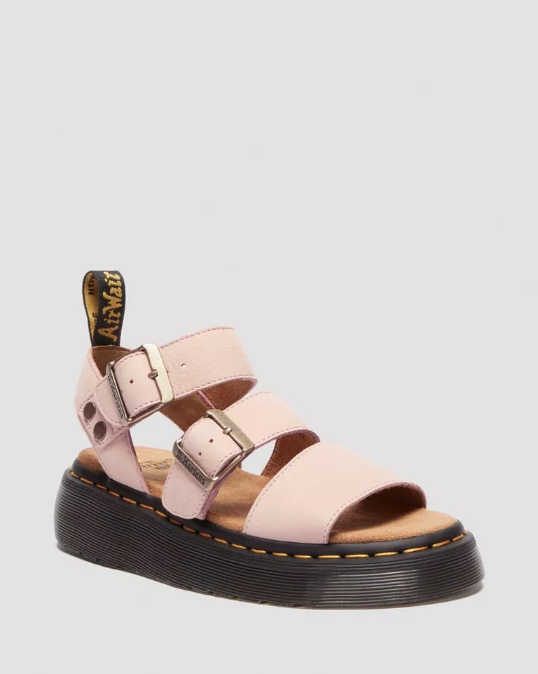 Martens Gryphon Quad Sandal Powder Pink Milled Nubuck