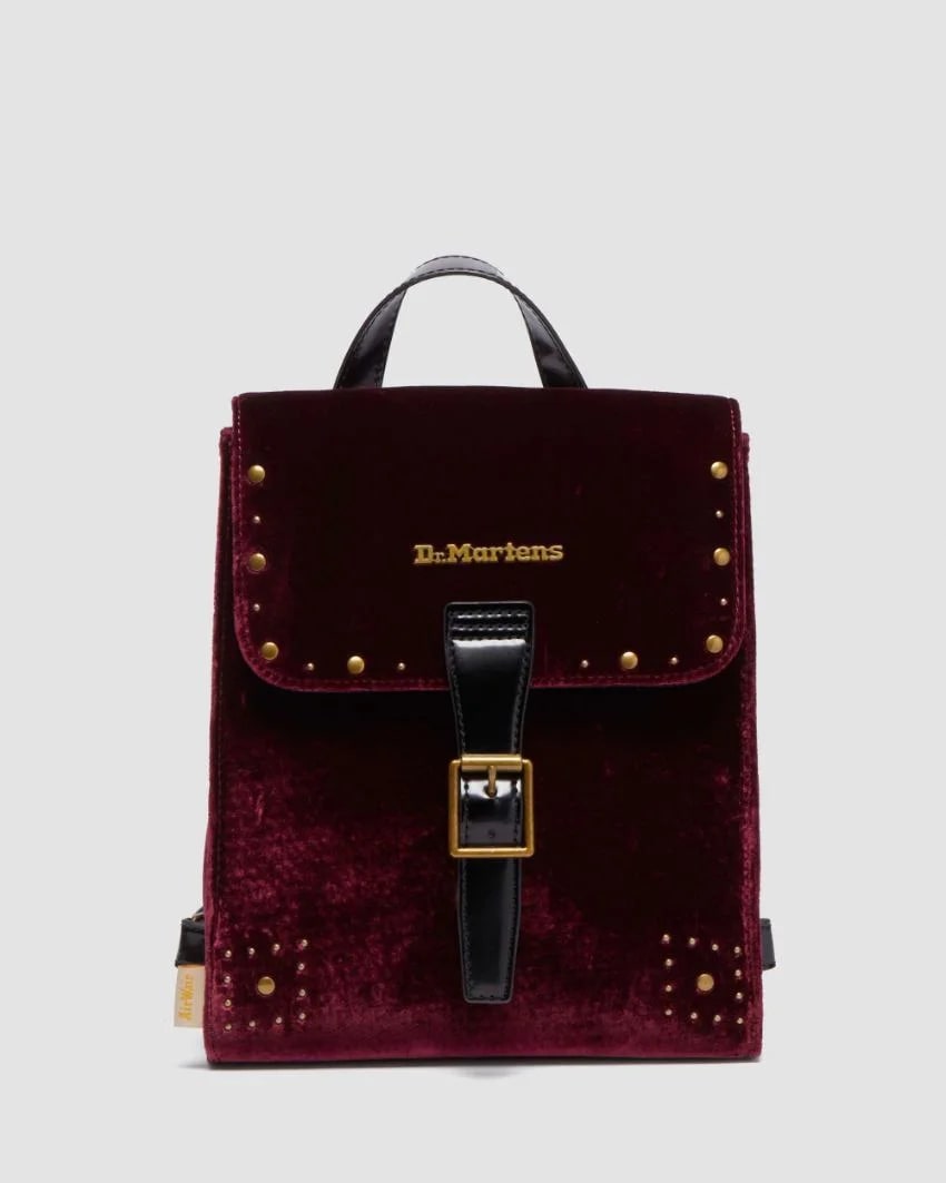 dr martens leather backpack cherry red Dr. Martens Mini Velvet Backpack