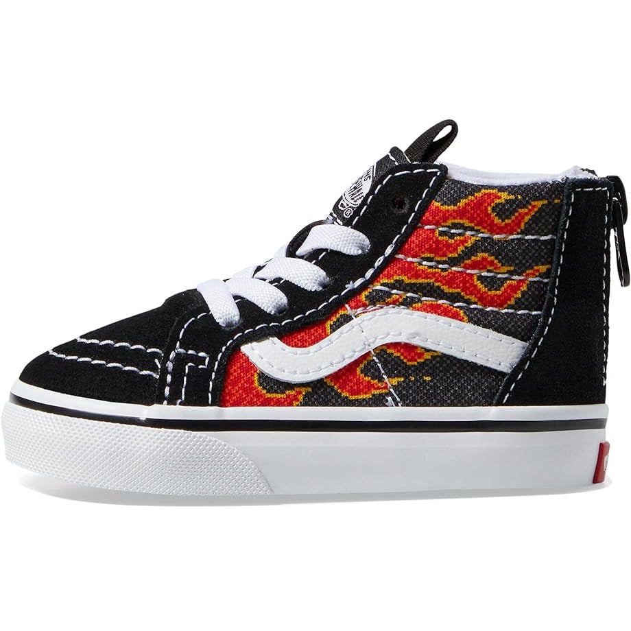 Vans Sk8-Hi Zip Toddlers Pixel Flame Black Red – TrueGritNZ