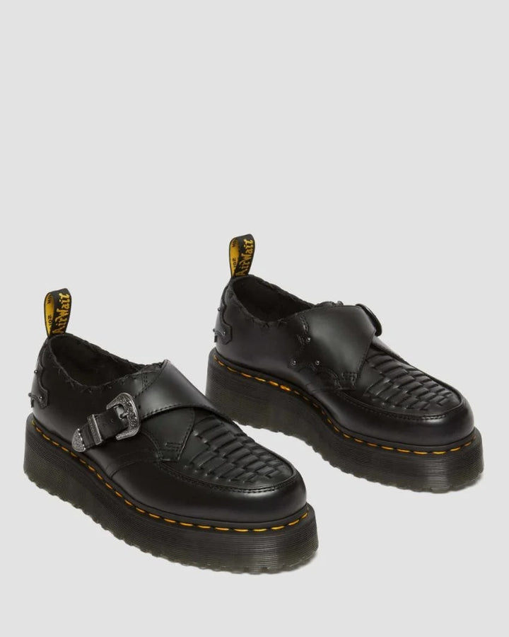 Dr. Martens Ramsey Quad Monk Creepers - Black Smooth