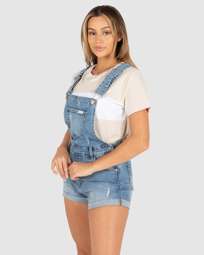 Ladies overall shorts best sale